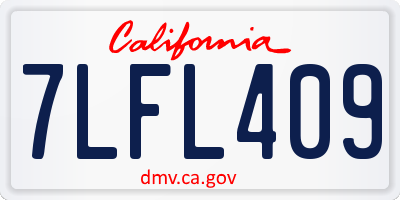 CA license plate 7LFL409
