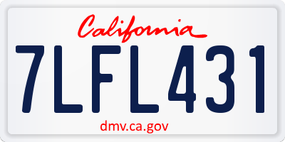 CA license plate 7LFL431