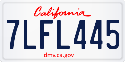 CA license plate 7LFL445