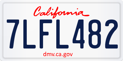 CA license plate 7LFL482
