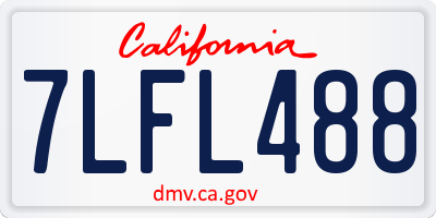 CA license plate 7LFL488