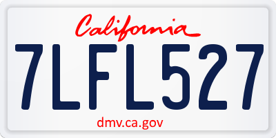 CA license plate 7LFL527