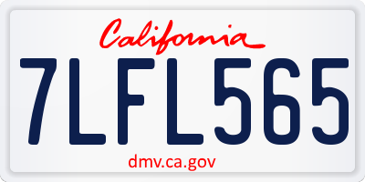 CA license plate 7LFL565