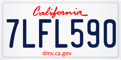 CA license plate 7LFL590
