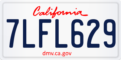 CA license plate 7LFL629