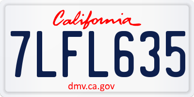 CA license plate 7LFL635