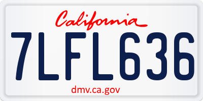 CA license plate 7LFL636
