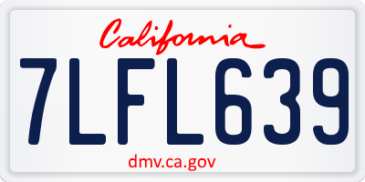 CA license plate 7LFL639
