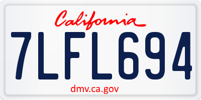 CA license plate 7LFL694