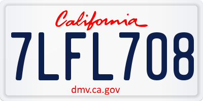 CA license plate 7LFL708