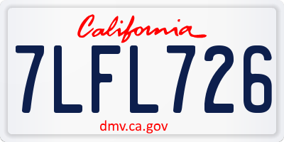 CA license plate 7LFL726
