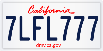 CA license plate 7LFL777