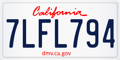 CA license plate 7LFL794