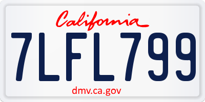CA license plate 7LFL799