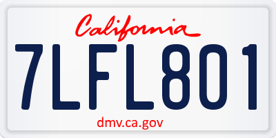 CA license plate 7LFL801