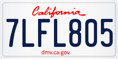 CA license plate 7LFL805