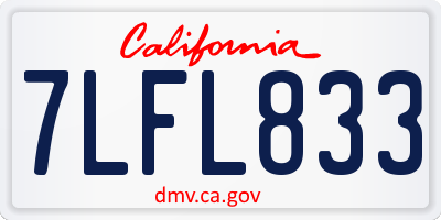 CA license plate 7LFL833