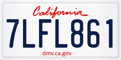 CA license plate 7LFL861