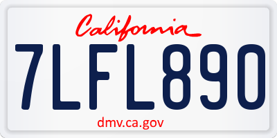CA license plate 7LFL890