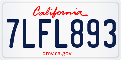 CA license plate 7LFL893