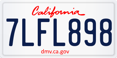 CA license plate 7LFL898