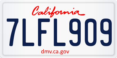 CA license plate 7LFL909