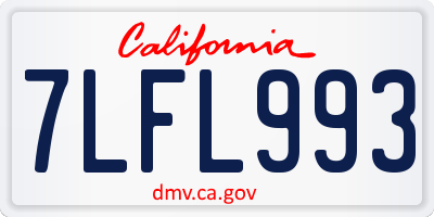 CA license plate 7LFL993