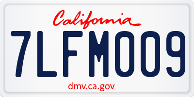 CA license plate 7LFM009
