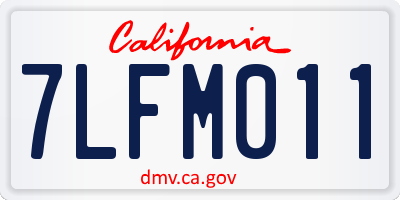 CA license plate 7LFM011