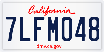 CA license plate 7LFM048