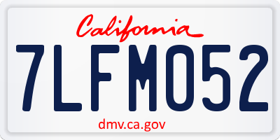 CA license plate 7LFM052