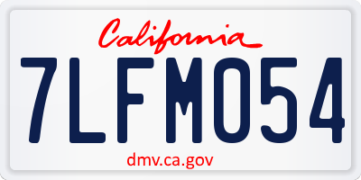 CA license plate 7LFM054