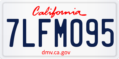 CA license plate 7LFM095