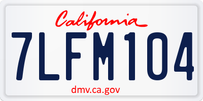 CA license plate 7LFM104