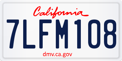 CA license plate 7LFM108