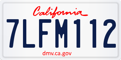 CA license plate 7LFM112