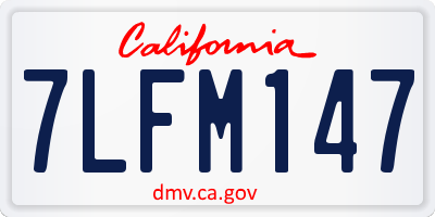 CA license plate 7LFM147