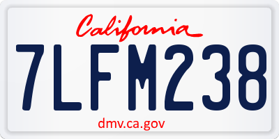 CA license plate 7LFM238
