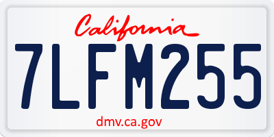 CA license plate 7LFM255