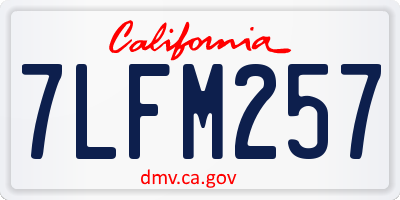 CA license plate 7LFM257