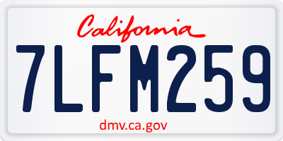 CA license plate 7LFM259