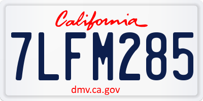 CA license plate 7LFM285