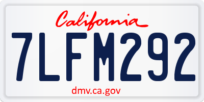 CA license plate 7LFM292