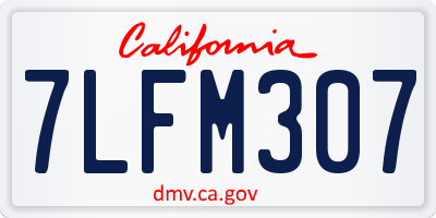 CA license plate 7LFM307