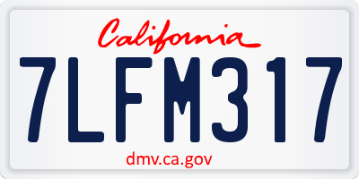 CA license plate 7LFM317