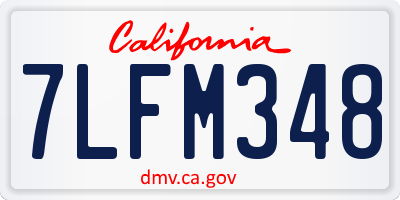 CA license plate 7LFM348