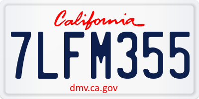 CA license plate 7LFM355