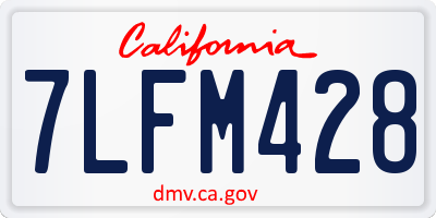 CA license plate 7LFM428
