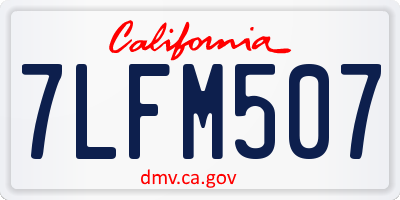 CA license plate 7LFM507