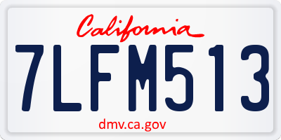 CA license plate 7LFM513